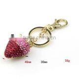 Wholesale Heart Shaped Metal Keyring Rhinestone Key Chain KY07-0006 thumbnail-1