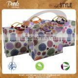 PP Laminated Jute Tote Bag With Wooden Eye Shape Cane Handle - Exclusive Printed Design thumbnail-1