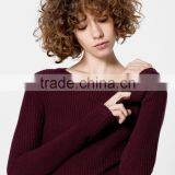 2017 Newest Fashion Knitted Sweater Women Knitted Pullover Cashmere Sweater thumbnail-1