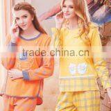 Classic Style Fall Cotton Two Piece Woman Pyjama for Night Sleep Wear thumbnail-2