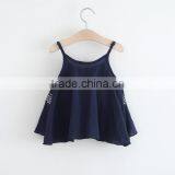 2017 Kids Summer Clothing Girls Cotton Double Layer Shirt With Paghetti Strap thumbnail-4