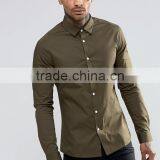 High Quality Custom New Design Spring Style Spread Collar Long Sleeve Mens 97% Cotton 3% Elastane Skinny Fit Casual Dress Shirts thumbnail-1