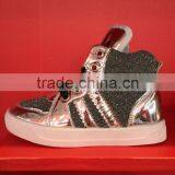 Children High Top Casual Shoes Fashion, Luxury Gold Color Baby Hollow Shoe Casual, Stylish High Upper Skateboard Shoes Kids thumbnail-1