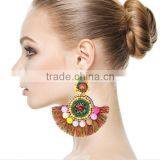 Bohemian Design Handmade Colorful Tassel Drop Earrings Jewelry thumbnail-1