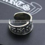 Personalized Cool Punk Jewelry Adjustbale Sterling Silver Flower Ring for Man thumbnail-3