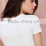 2017 Latest Fashion Women Top Design 100% Cotton Short Sleeve Crop Top and Short Skirt Set thumbnail-3