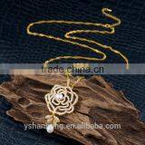 Wholesale Natural Pearls 925 Silver Jewelry Women Micro Pave CZ Shiny One Stone Flower Necklace thumbnail-4