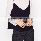 Runwaylover EY2358B Ladies 2017 Ladies Two Piece Suits , Women Fashion Blouse And Vests thumbnail-1