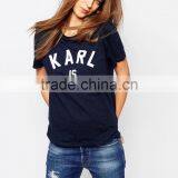 High Quality Fashion Comfortable Knitted T-shirt Printing Personal Custom thumbnail-2