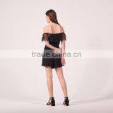 2017 OEM Women Sexy Off-shoulder Lace Neckline and Sleeves Playsuit thumbnail-2