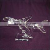 Noble Customized Made Crystal Aircraft Model for Led Base With Logo and Text Engraved Free