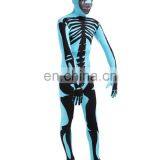 Lake Blue Zentai Full Body Lycra Spandex Skull Unisex Adult Party Cosplay Costume thumbnail-3