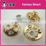 Fashional Fancy Alloy Jeans Button Shank Strass Jeans Button Gold