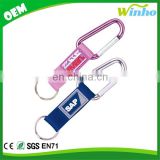 Winho Promotional carabiner short strap with pvc logo