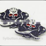 Decoration Metal Garment Label, High End Metal Label Painting With Skull Logo