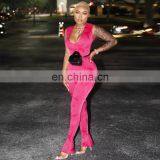 Hot Sales 2020 Summer Women High Waist Sportswear Jumpsuit Ladies Printed Long Playsuit Women Jumpsuit thumbnail-3