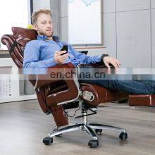 Heavy Duty Leather Boss Computer Chair Reclining Swivel Executive Ergonomic Massage Office Chairs With Footrest for Office thumbnail-2