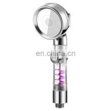 Handheld High Pressure Turbo Fan Shower Head Stop Button Filter Hand Shower With Turbocharged Blades thumbnail-5