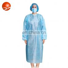 Waterproof Medical Supply Hospital Nursing Patient Disposable Blue PP PE SMS Surgical Gowns Knit Cuff