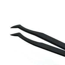 Tweezers Industrial Flat Head Carbon Fiber Plastic Anti-static Elbow Black Plastic Round Head Pointed Tweezers Flat Head 93306 thumbnail-4