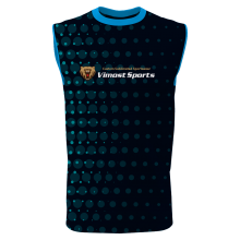 2022 Custom Sublimated Sleeveless T-shirts With Blue Round Neck thumbnail-1
