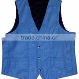 Sheep Skin Blue Leather Vests thumbnail-1
