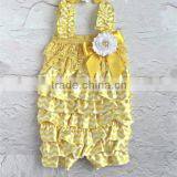 wholesale yellow cute lace romper for baby girls newborn lace romper