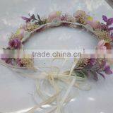 HL019 Hot Sale Fashion Women Tiara Flower Crown Headband Wedding Flower Garland Crown Handband thumbnail-3
