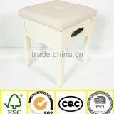 Wholesale Wood Foldable Storage Drawer Stool Chair