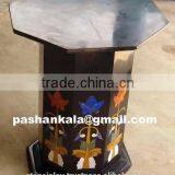 Black Marble Inlay Table Base, Inlay Marble Table Base