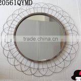 Sunflower Style Round Metal Wire Meshes Framed Wall Mirror