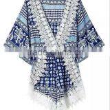 2016 Fashionable Design Free Size Beach Wear Lace Trim Kaftan Dress thumbnail-5