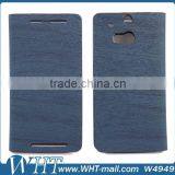Hot Sale Wood Design Wallet Leather Case for HTC One M8, for HTC One M8 Leather Case thumbnail-1