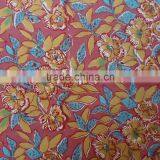 Flower Bush Auburn Cotton Hand Block Printed Tablecloth thumbnail-2