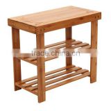 Antique carving bamboo shoe rack & square shoes stool