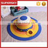 K-114 Flower Women Ladies Floppy Bohemia Straw Hat Wide Large Brim Sun Summer Beach Cap Hat thumbnail-5