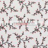 3D Peach Vines Flower Embroidery Fabric For Mango ClothesTransparent Organza Mesh Ground for Evening Party Dress Breathable thumbnail-3