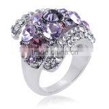 Twinkling 18k White Gold GP Purple Austrian Crystal Eyes Rings For Women thumbnail-1