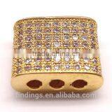 BJ4681 rectangle micro pave beads, micro setting beads,zirconia jewelry wholesale