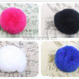 Customize Fashion Colorful Fluffy Ball Keychain / Rex Rabbit Fur Ball thumbnail-3