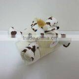 JM8438-3 plush toy cow with children blanket