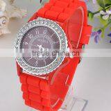 Funky Stylish Rhinestones Chronograph Silicone Watch Display Quartz Wrist Watch Custom thumbnail-3