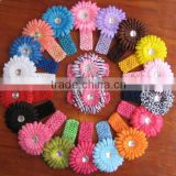 1.5 inch Crochet headband with daisy flower many colors available