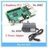 Top Quality Raspberry Pi 2 Model B & Power Adapter USB Power Supply USA Power Charger B402 B304