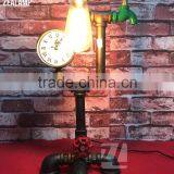 Industrial Style Pipe Lights Steampunk Pipe Table Lamp Edison Lamp With Tap And Clock 1105T-A01 thumbnail-1