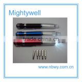 6 bit screwdriver aluminium style kit pen with LED flashlight