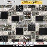 random black and white resin glass mosaic tile