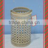 Metal Lantern With Cream Color and Handle
