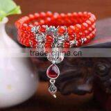 Handcraft Long Beautiful Cystal Beades Necklace Sweater Chain With Silver Ornament thumbnail-2