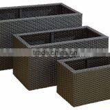 aluminium frame rattan outdoor flower pot FS01